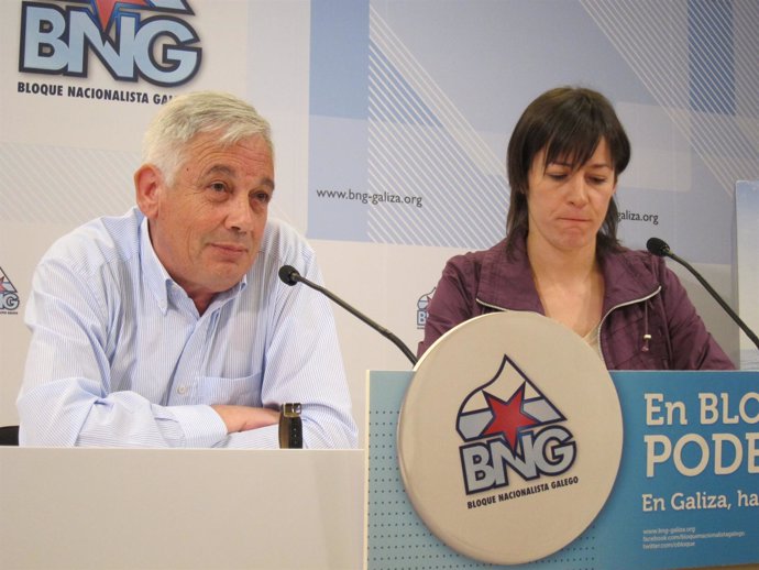 Guillerme Vázquez y Ana Pontón en rueda de prensa en el BNG