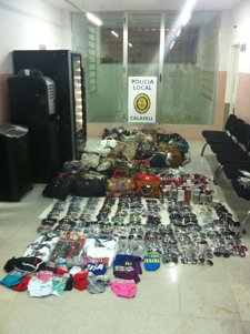 Material decomisado en Calafell