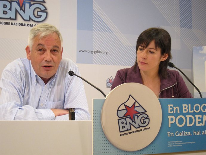 Guillerme Vázquez y Ana Pontón, BNG, en rueda de prensa
