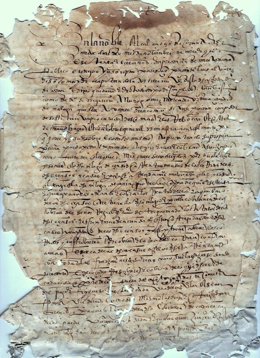 Acta del escribano Cristóbal Manjón expuesta en el Archivo Histórico Provincial