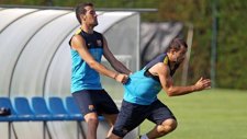 Sergio Busquets Y Javier Mascherano En Un Entrenamiento Del FC Barcelona