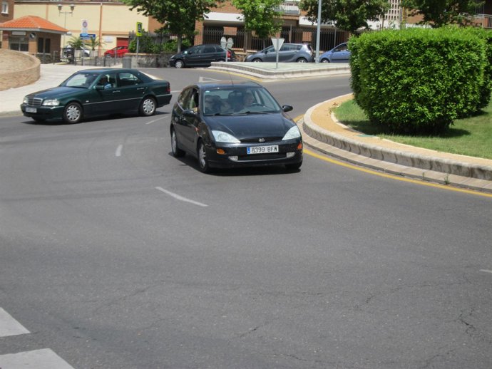 Rotonda, tráfico, vehículo, circulación