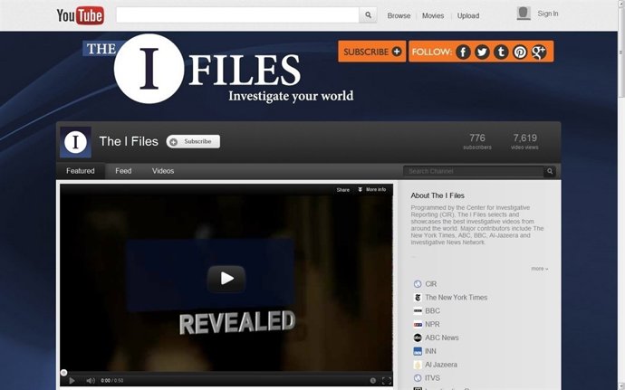 Canal The I Files en Youtube sobre periodismo de investigación