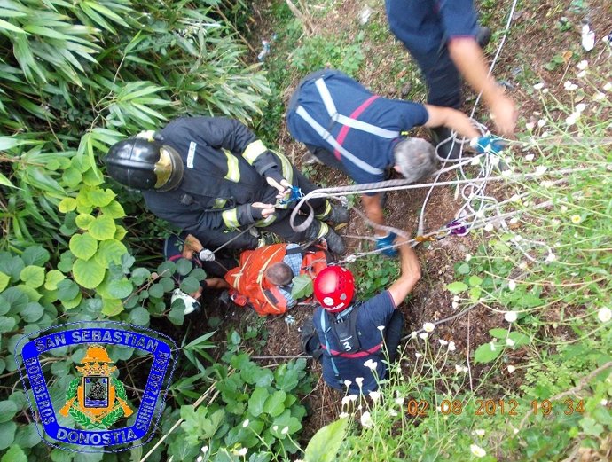 Rescate de los bomberos de San Sebastián