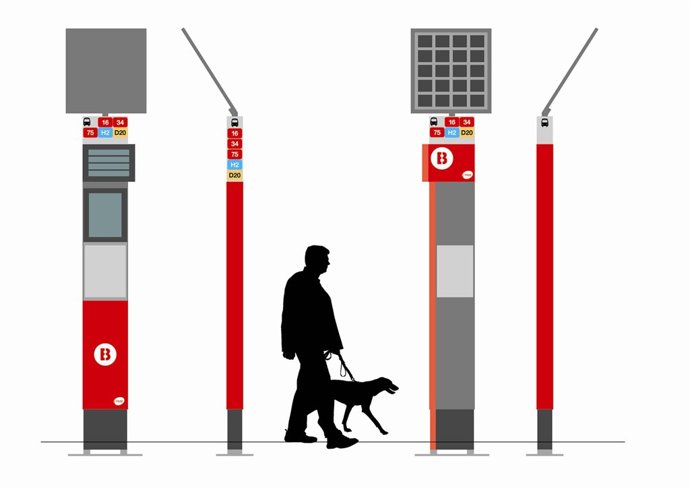 Palos solares de parada de autobús de TMB