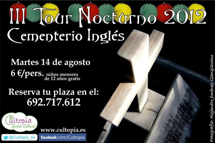 Cartel del III Tour Nocturno del Cementerio Inglés