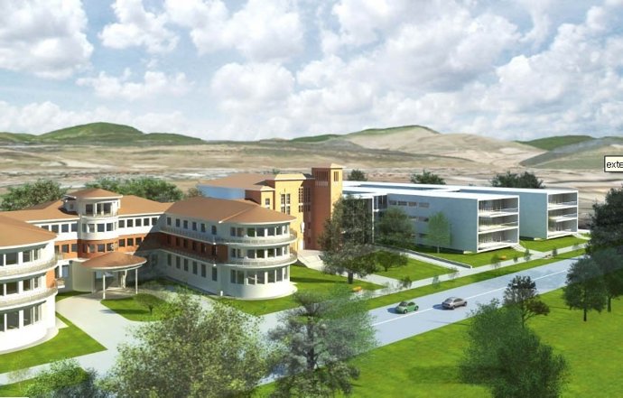 Imagen virtual del Hospital San Juan de Dios y su proyectada ampliación.