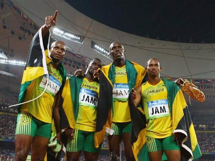 Usain Bolt Y Asafa Power. Jamaica 4 Por 100