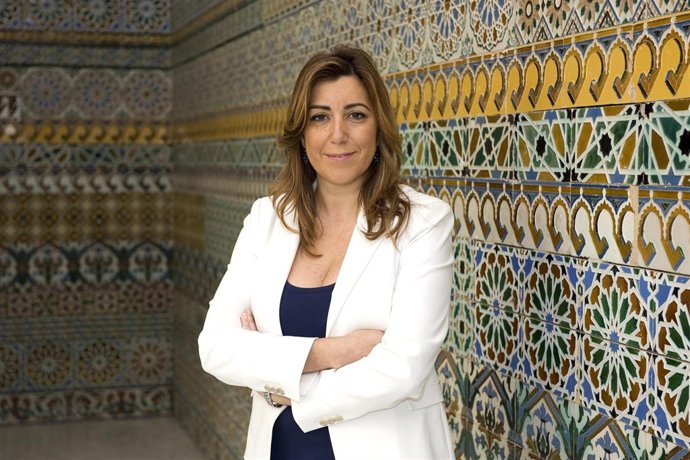 Susana Díaz, en uno de los patios de San Telmo