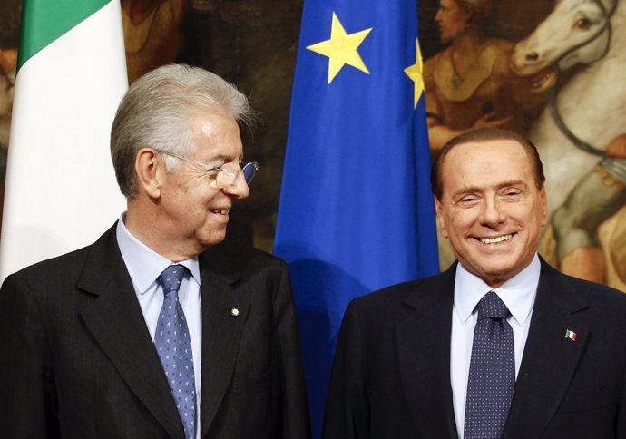 Mario Monti Y Silvio Berlusconi