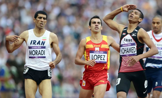 El atleta español Kevin López en la semifinal de 800m de los Juegos de Londres