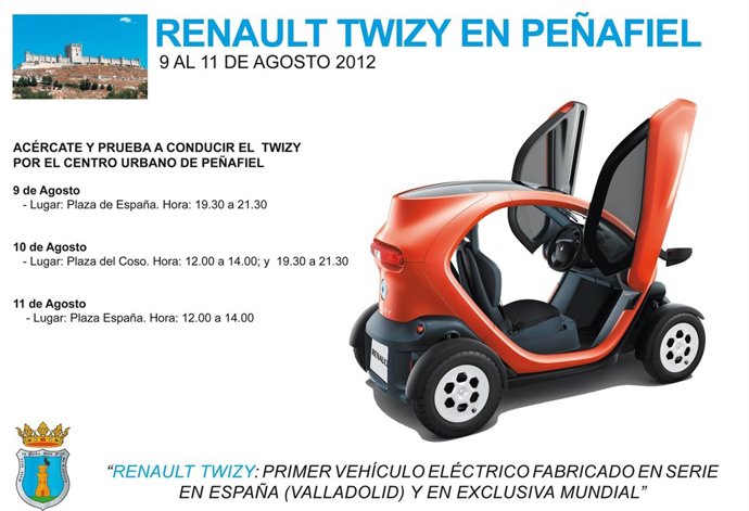 Cartel promocional del Twizy en Peñafiel