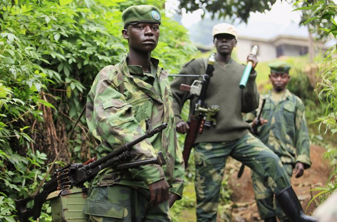 Combatientes del Movimiento 23 de Marzo (M-23) en el este de la RDC