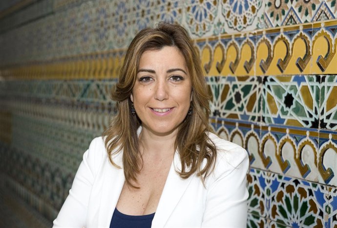 Susana Díaz, en un patio del Palacio de San Telmo