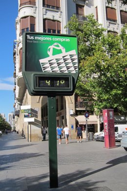 Termómetro a 41 grados centígrados en Zaragoza