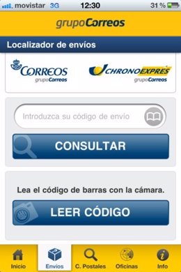 Aplicación para smartphones Correos Info