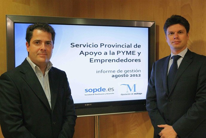 El diputado provincial Carlos Conde y el gerente de la Sopde