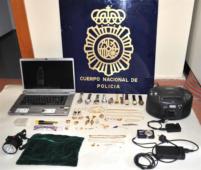 Material robado por los dos detenidos en una vivienda en Tudela.