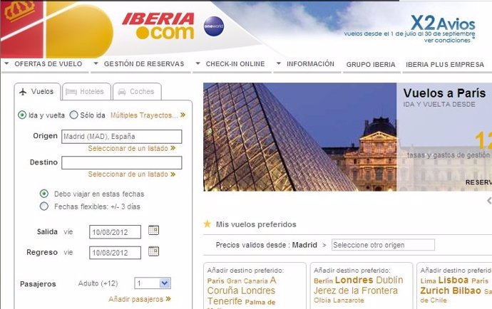 Página web Iberia