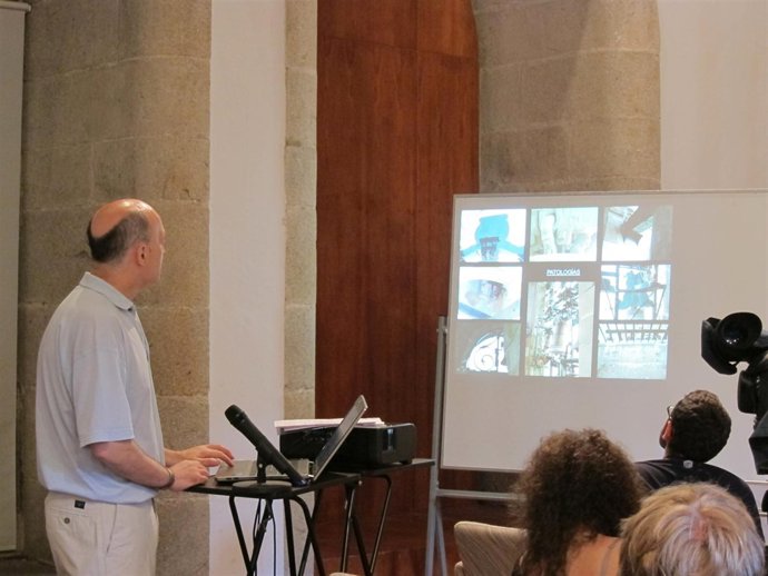 El arquitecto Javier Alonso presenta el arreglo de las torres del Obradoiro