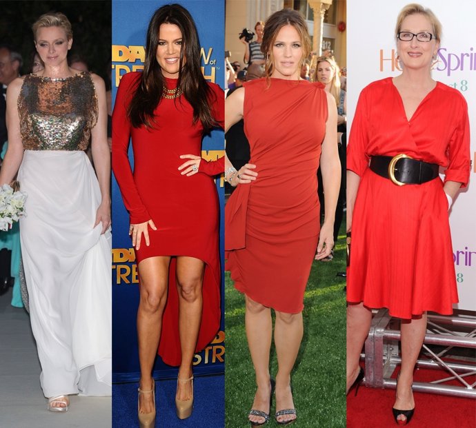Montaje de Charlene de Mónaco, Khloe Kardashian, Jennifer Garner y Meryl Streep