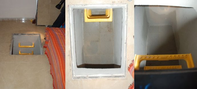 Zulo perteneciente a los presuntos islamistas rusos de origen checheno detenidos