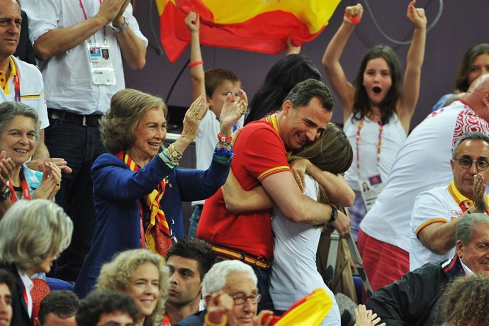 La reina doña Sofía y los Príncipes de Asturias