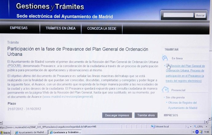 Sede electrónica del Ayuntamiento de Madrid