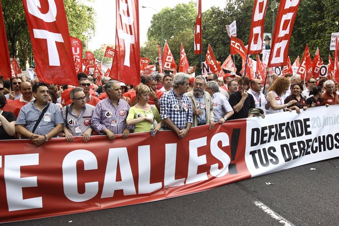 Toxo Y Méndez En La Manifestación Contra Los Recortes En Madrid