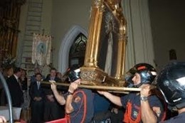 Transporte de Bomberos en la fiesta de la Paloma