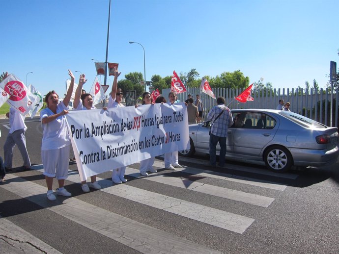 Protesta de los trabajadores de centros 24 horas