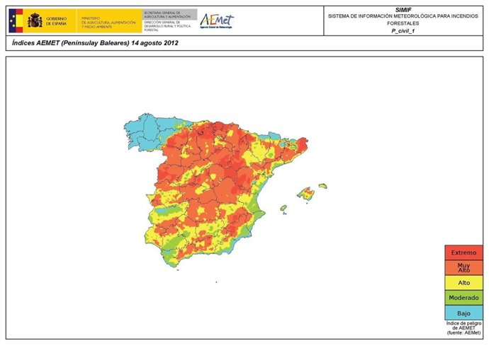 Mapa incendios forestales