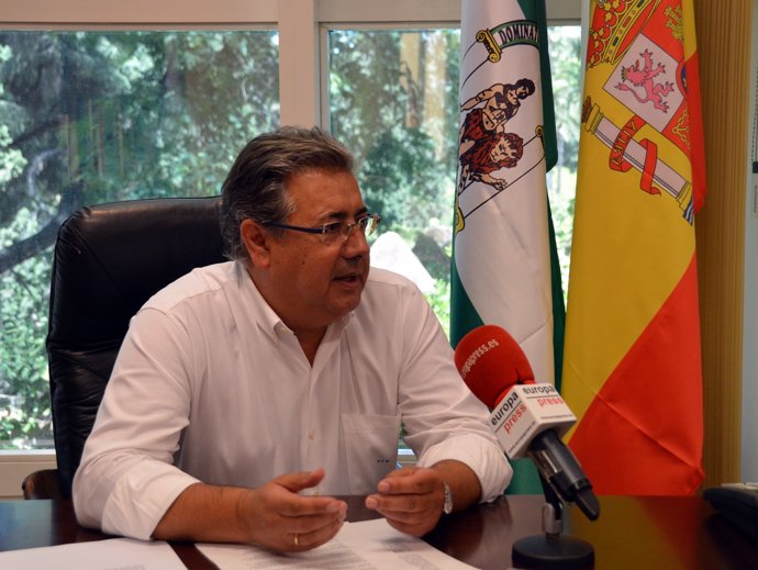 Juan Ignacio Zoido, durante la entrevista con Europa Press