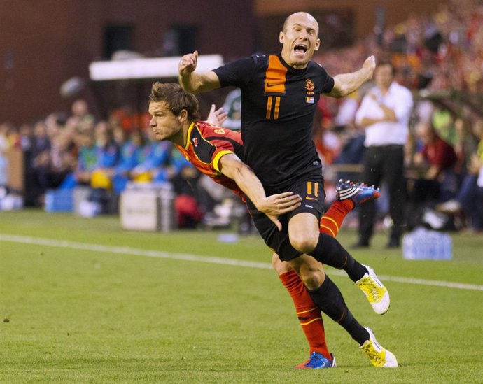 Arjen Robben en el Bélgica - Holanda