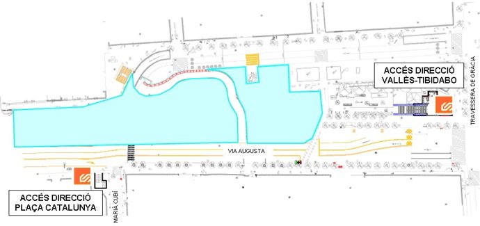 Nuevo Acceso Provisional A La Estación De FGC De Gràcia