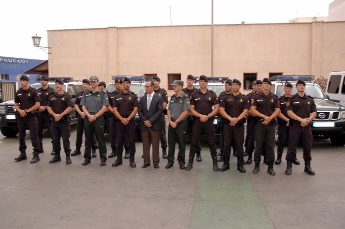 El delegado del Gobierno en Melilla en el acto de bienvenida a los GRS