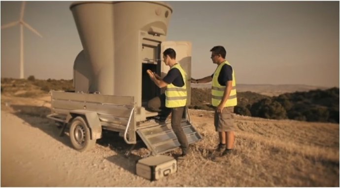 Trabajadores de Idnamic en medición de viento