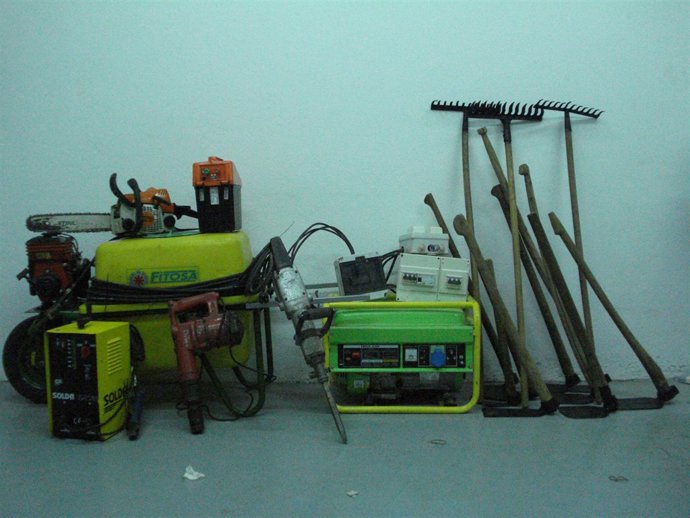 Material intervenido por la Policía Local de Sevilla