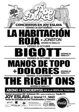 Cartel promocional conciertos Pop & Dance