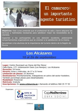 Cartel del curso 'El Camarero: un importante agente turístico'