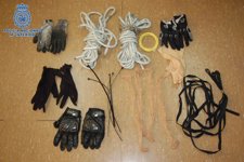 Material incautado a la 'Banda de la cuerda'