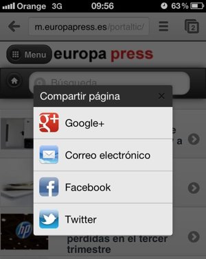Chrome21 para iOS. Actualización redes sociales. 