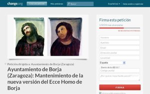 Recogida de firmas para mantener la restauración del Ecce Homo
