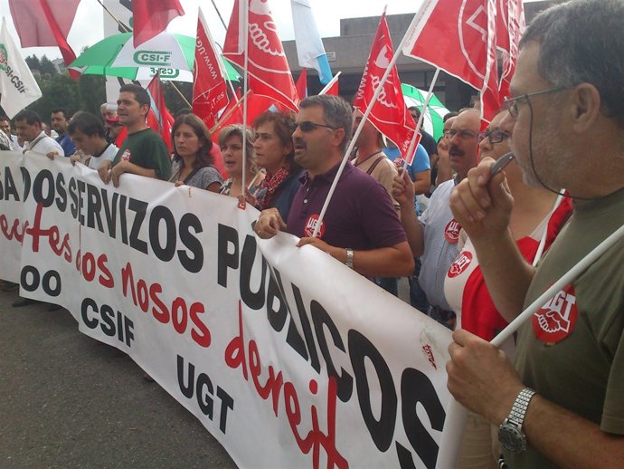 Protesta de sindicatos del servicio contra incendios