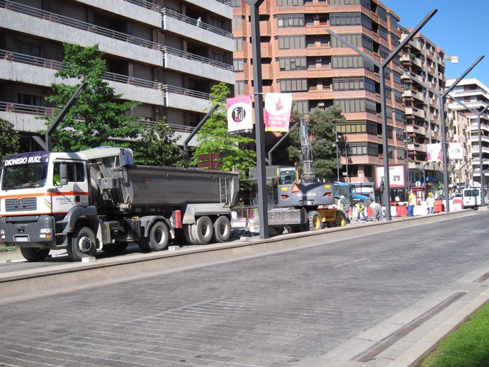 Imagen del inicio de las obras en Gran Vía, el día 16 de julio