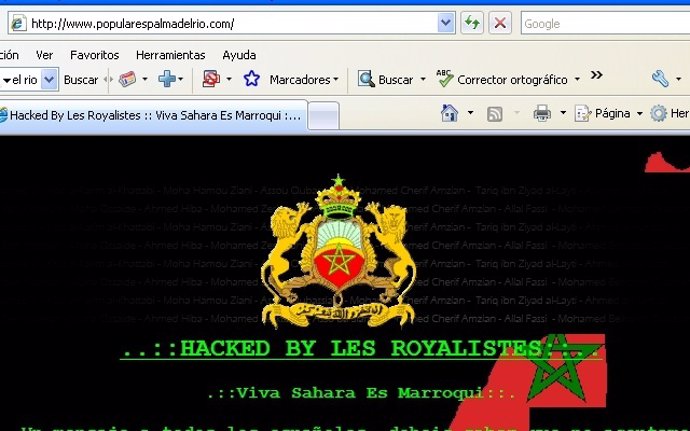 Página Del PP De Palma Del Río 'Hackeada'