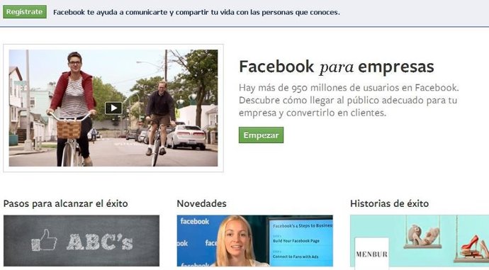Página para empresas de Facebook