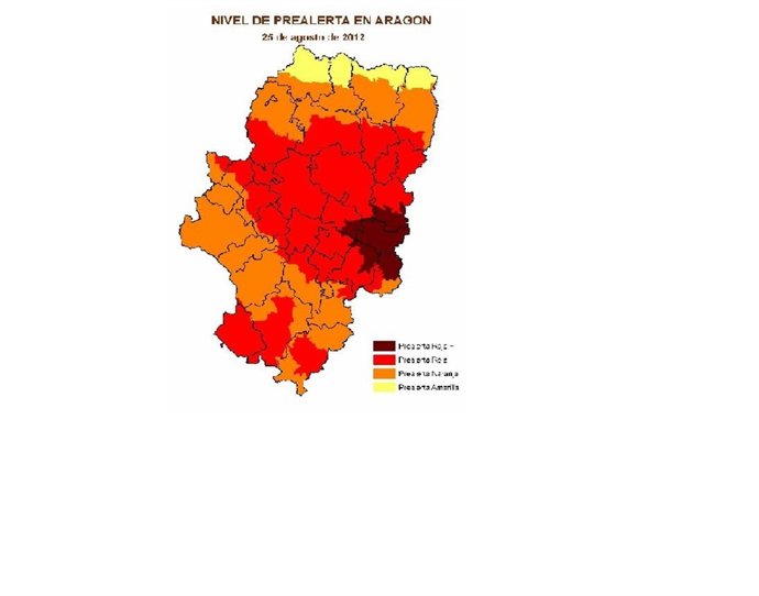 Alerta por riesgo de incendios forestales en siete comarcas de Aragón