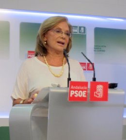 La Presidenta Del PSOE-A, Amparo Rubiales, Hoy En Su Primera Rueda De Prensa