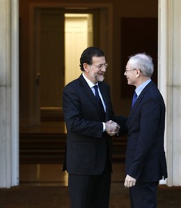 Rajoy Recibe A Van Rompuy En Moncloa